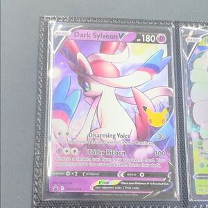 Pokemon Dark Sylveon V Trading Card - Purple and Pink